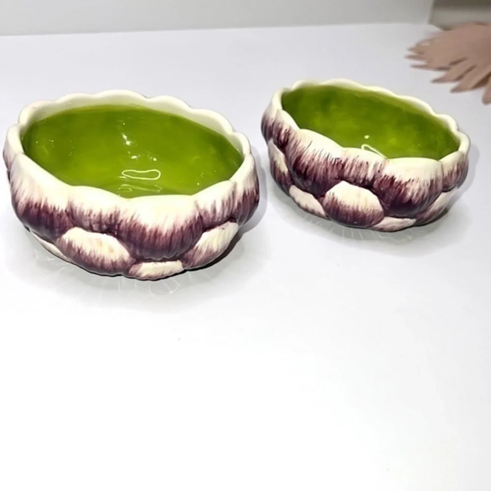 Pier 1 Imports Artichoke Hand-painted Ironstone Small Bowls (Set of 2)